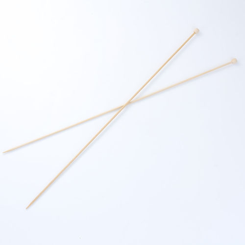 Image de 2.5mm Aiguilles à Tricoter Unique Point en Bambou Couleur Naturelle 34cm long, 1 Pièce