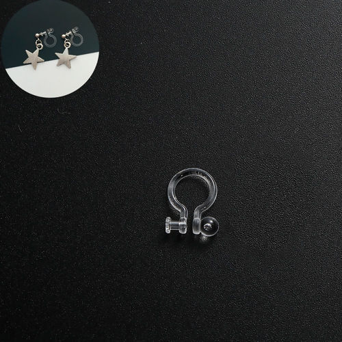 樹脂 イヤリング クリップ式 ノンホールピアス U字形 11mm x 8mm、 10 個 の画像