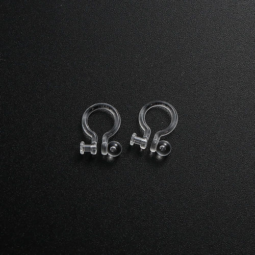 樹脂 イヤリング クリップ式 ノンホールピアス U字形 11mm x 8mm、 10 個 の画像