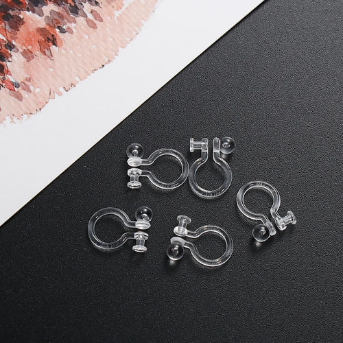 樹脂 イヤリング クリップ式 ノンホールピアス U字形 11mm x 8mm、 10 個 の画像