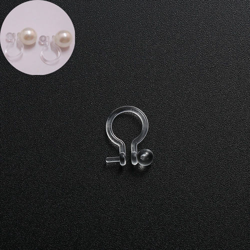 樹脂 イヤリング クリップ式 ノンホールピアス U字形 11mm x 8mm、 10 個 の画像