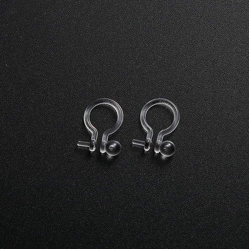 樹脂 イヤリング クリップ式 ノンホールピアス U字形 11mm x 8mm、 10 個 の画像