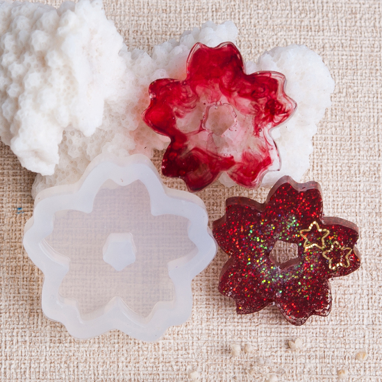 Image de Moule en Silicone Thème Fleur Sakura Blanc 32mm x 31mm, 1 Pièce