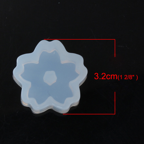 Image de Moule en Silicone Thème Fleur Sakura Blanc 32mm x 31mm, 1 Pièce