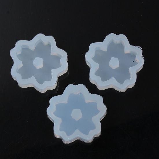 Image de Moule en Silicone Thème Fleur Sakura Blanc 32mm x 31mm, 1 Pièce