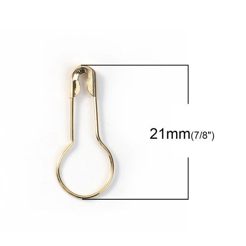 Image de Broche Epingle en Laiton Forme Rond Doré 21mm x 9mm, 100 Pcs