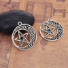 Picture of Zinc Based Alloy Pendants Round Antique Silver Color (Can Hold ss16 Pointed Back Rhinestone) Celtic Knot Pentagram Star 33mm(1 2/8") x 30mm(1 1/8"), 5 PCs
