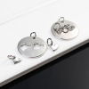 Picture of Zinc Based Alloy Mother Daughter Charms Round Silver Tone Heart 25mm x21mm(1" x 7/8") 11mm x7mm( 3/8" x 2/8"), 3 Sets（3PCs/Set)