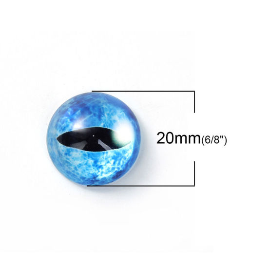 Image de 10 Pcs Cabochon Dôme en Verre Rond Dos Plat Couleur Mélangée Au Hasard Yeux 20mm Dia