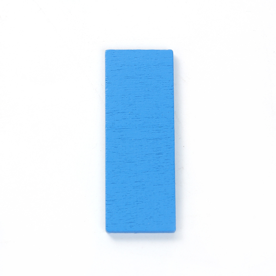 Immagine di Tre-Laminati Cabochon per Abbellimento Rettangolo Blu 52mm x 19mm , 30 Pz
