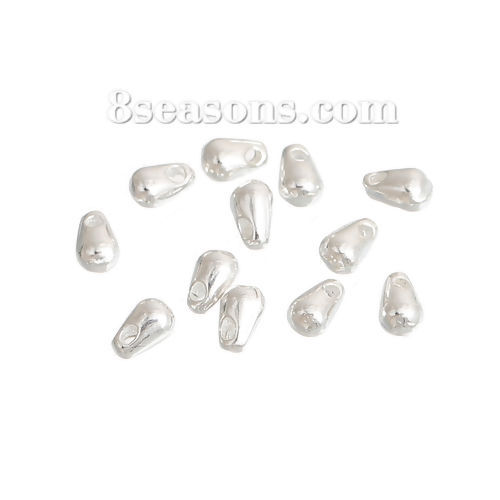 Image de Breloque en Alliage de Zinc Goutte d'Eau Argenté 4mm x 2mm, 200 Pcs