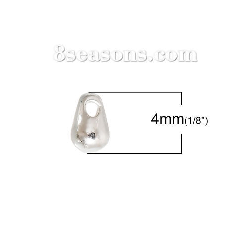 Image de Breloque en Alliage de Zinc Goutte d'Eau Argenté 4mm x 2mm, 200 Pcs