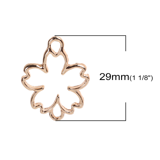 亜鉛合金 レジン フレーム 空枠パーツパーツ 桜 さくら 金メッキ 29mm x 22mm、 1 個 の画像
