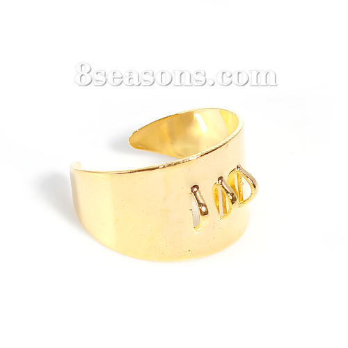 Image de Bagues Ouvert en Laiton Doré 19.1mm (Taille d'US: 9), 5 Pcs