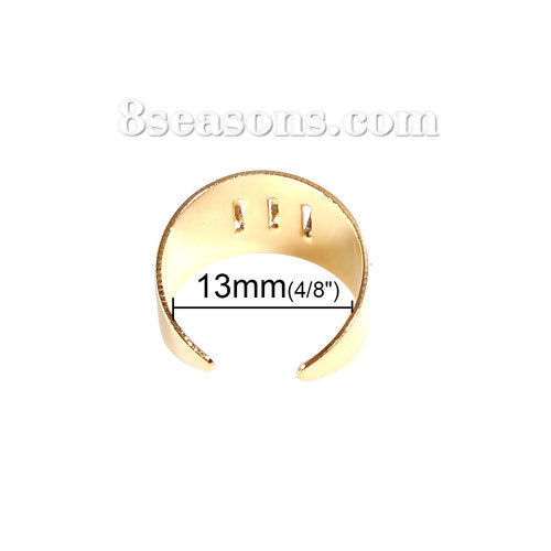 Image de Bagues Ouvert en Laiton Doré 19.1mm (Taille d'US: 9), 5 Pcs