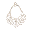 Picture of Zinc Based Alloy Chandelier Connectors Drop Silver Plated Filigree 42mm x 31mm, 10 PCs