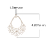 Picture of Zinc Based Alloy Chandelier Connectors Drop Silver Plated Filigree 42mm x 31mm, 10 PCs