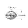 Picture of Zinc Based Alloy Charms Oval Antique Silver Color Message " Mother " 12mm( 4/8") x 9mm( 3/8"), 100 PCs