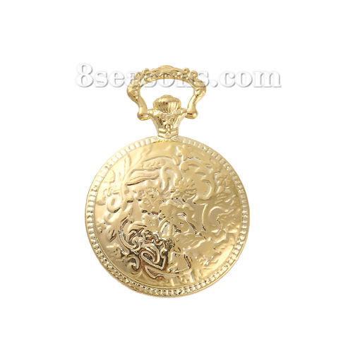 Image de Pendentifs Supports à Cabochons Alliage de Zinc Montres de Poches Doré Cabochon Rapportable Taille à Incruster: 20mm 39mm x 27mm, 2 Pcs