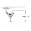 Picture of Zinc Based Alloy Pendants Wine Glass Antique Silver Color (Can Hold ss16 Pointed Back Rhinestone) 30mm(1 1/8") x 23mm( 7/8"), 30 PCs