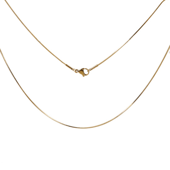 Image de Colliers En Gros Doré en 304 Acier Inoxydable, Chaîne Maille Serpent, Unisexe Minimaliste Cadeau Bijoux pour Détaillants 45cm long, Taille de la Chaîne: 0.9mm, 1 Pièce