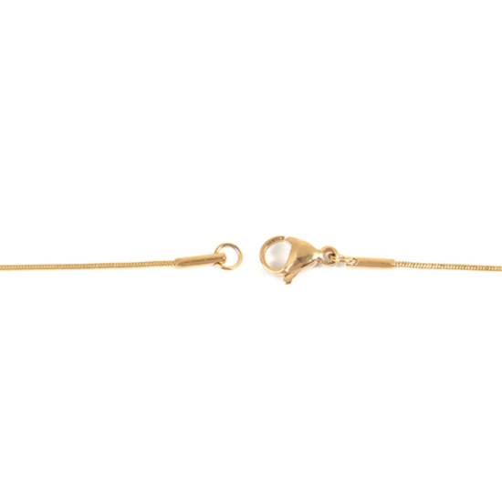 Image de Colliers En Gros Doré en 304 Acier Inoxydable, Chaîne Maille Serpent, Unisexe Minimaliste Cadeau Bijoux pour Détaillants 45cm long, Taille de la Chaîne: 0.9mm, 1 Pièce