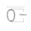 Picture of 500 PCs 7mm x 4mm, 0.7mm(21 gauge) 304 Stainless Steel Open Jump Rings Findings For Jewelry Making Silver Tone Oval