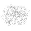 Picture of 500 PCs 7mm x 4mm, 0.7mm(21 gauge) 304 Stainless Steel Open Jump Rings Findings For Jewelry Making Silver Tone Oval