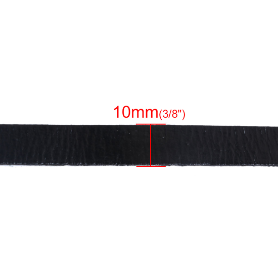Image de Cordon/Fil en Cordon en Cuir Noir 10mm, 1 M