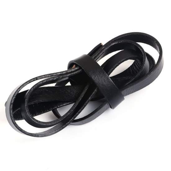 Image de Cordon/Fil en Cordon en Cuir Noir 10mm, 1 M
