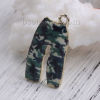 Picture of Zinc Based Alloy Charms Trousers Gold Plated Army Green Enamel 23mm( 7/8") x 13mm( 4/8"), 10 PCs