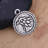 Picture of Zinc Based Alloy Eagle Jewelry Charms Round Disc Antique Silver Color 21mm( 7/8") x 18mm( 6/8"), 20 PCs