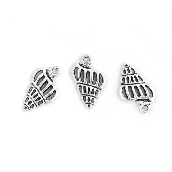 Bild von Zinklegierung Zwischenperlen Spacer Perlen Quadrat Antiksilber ca. 8mm x 8mm, Loch:ca. 2.4mm, 50 Stück