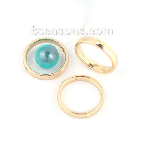 Picture of Zinc Based Alloy Beads Frames Circle Ring Gold Plated (Fits 14mm Beads) 18mm Dia, 10 PCs