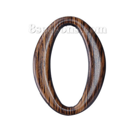 Acrylic Connectors Oval Coffee 29mm x 21mm, 50 PCs
