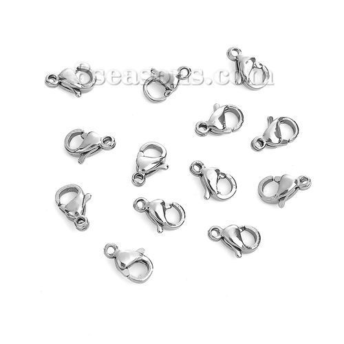304ステンレス鋼 カニカン シルバートーン 12mm x 7mm、 200 個 の画像