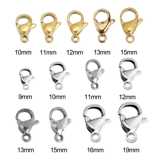 304ステンレス鋼 カニカン シルバートーン 12mm x 7mm、 200 個 の画像