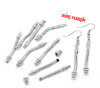 Picture of 10 PCs Brass European Style Snake Chain Earring Components Silver Tone