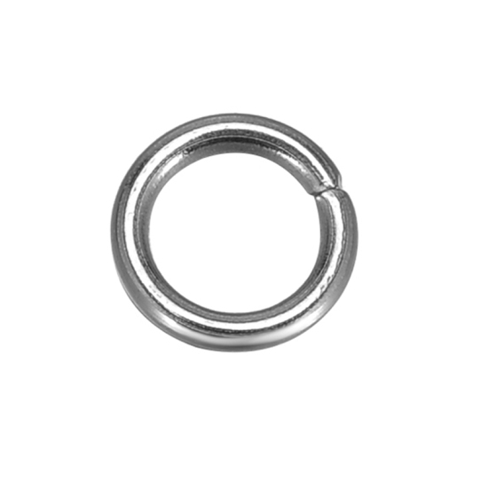 500 個 5mm 直径、 0.8mm（20号） 304ステンレス鋼 丸カン 丸カン シルバートーン 円形 の画像