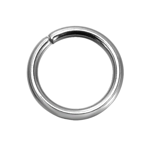 500 個 7mm 直径、 1mm（18号） 304ステンレス鋼 丸カン 丸カン シルバートーン 円形 の画像