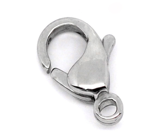 304ステンレス鋼 カニカン シルバートーン 12mm x 7.5mm、 1000 個 の画像