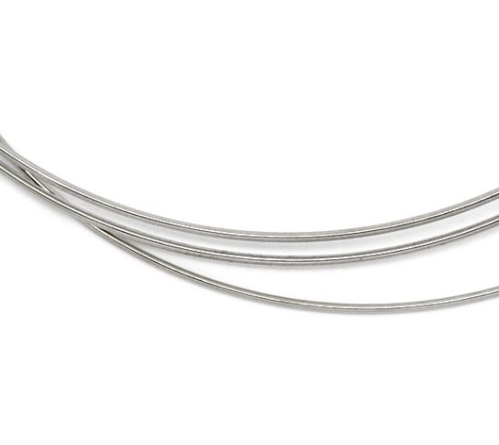 Image de Apprêts de Bracelets en Acier Rond Argent Mat 0.6mm 5.5cm-6cm Dia. 200 Tours