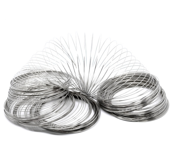 Image de Apprêts de Bracelets en Acier Rond Argent Mat 0.6mm 5.5cm-6cm Dia. 200 Tours
