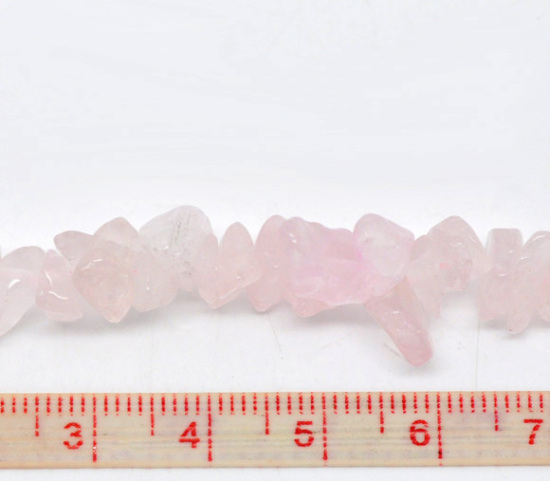 Image de (Classement B) Synthétique, Perles en Quartz Rose Perles Chips Forme Irrégulier, Rose Diamètre: 5mm x 3mm-10mm x 5mm, Tailles de Trous: 1.0mm, 2 Enfilades 84.0cm Long/Enfliade,