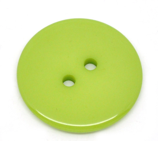 Image de 50 Boutons Résine Vert 2 Trous Scrapbooking 23mm Dia.