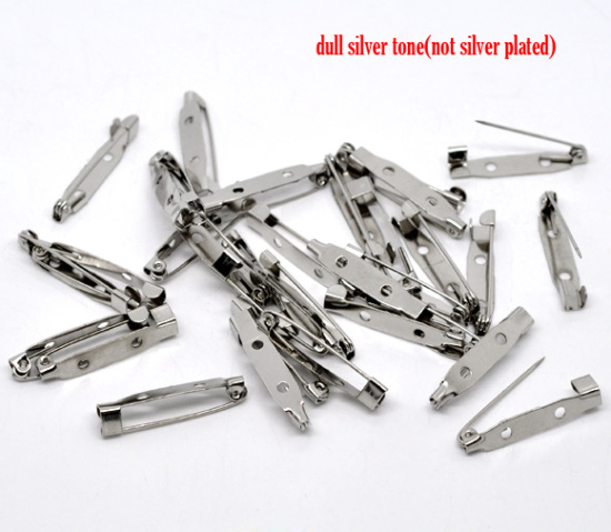 Image de Broche Epingle à Nourrice en Alliage Argent Mat 31x6mm, 100 PCs