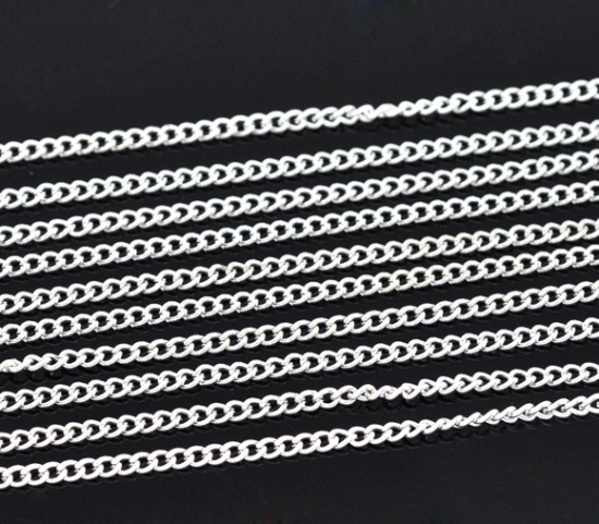 Imagen de 10 M Hierro Curb cadenas Accesorios Argentado 3x2.2mm