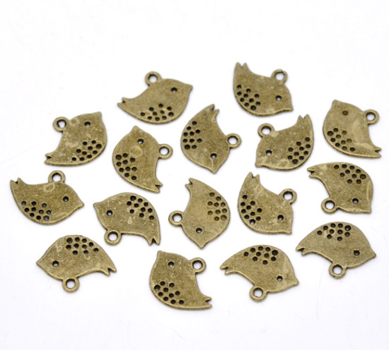 Изображение Подвески "Птица" 16x13mm Античная Бронза, проданные 50 шт