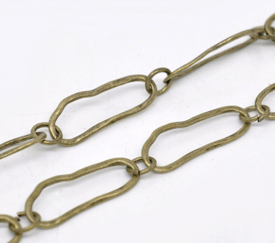 Image de 1 Pièce Chaîne Maille Figaro 1/1 en Alliage de Zinc Bronze Antique 25x9mm