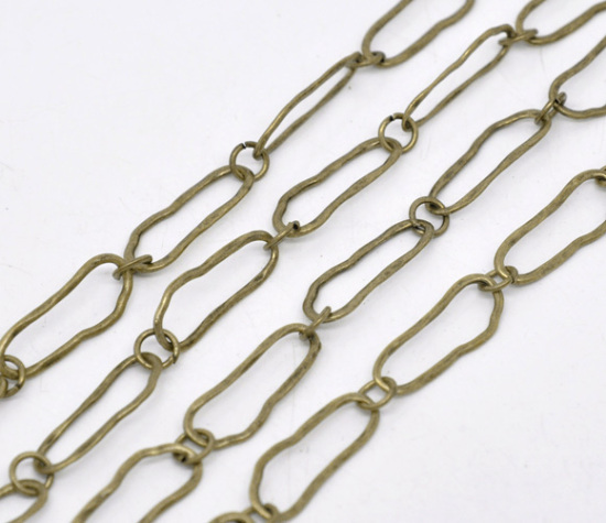 Image de 1 Pièce Chaîne Maille Figaro 1/1 en Alliage de Zinc Bronze Antique 25x9mm